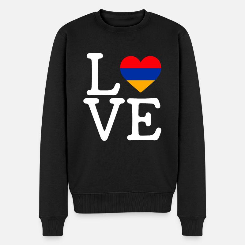 I love armenia, armenia - Männer Premium Bio Pullover - Schwarz