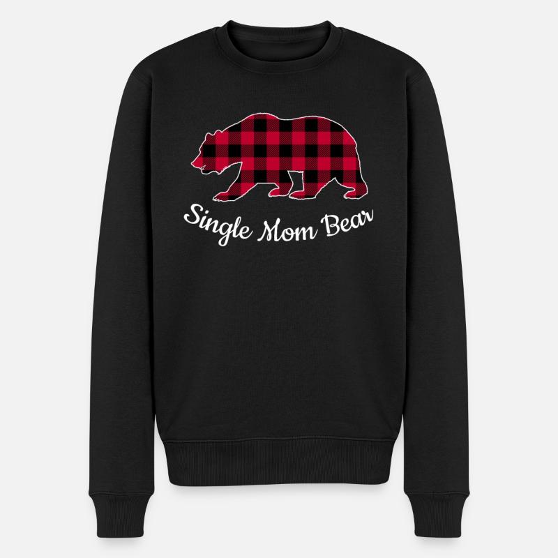 Maman célibataire Ours - Pull Premium bio Homme - noir