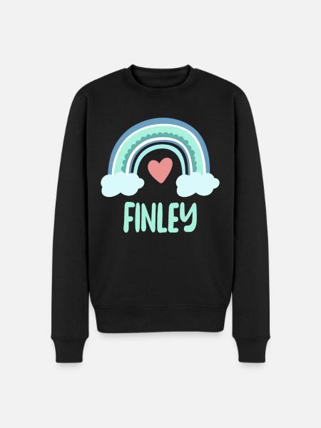 Finley Name Rainbow Baby - Men's Premium Organic Jumper - black