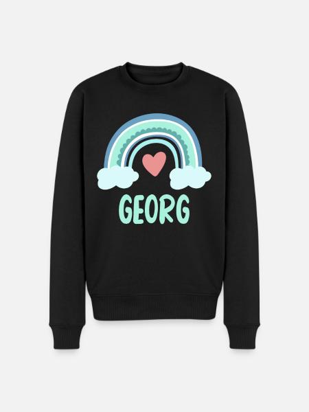 Georg Name Rainbow Baby - Men's Premium Organic Jumper - black