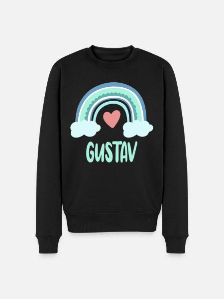 Gustav Name Rainbow Baby - Men's Premium Organic Jumper - black