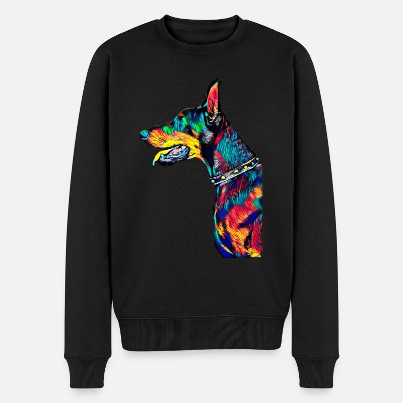 Dobermann - Männer Premium Bio Pullover - Schwarz