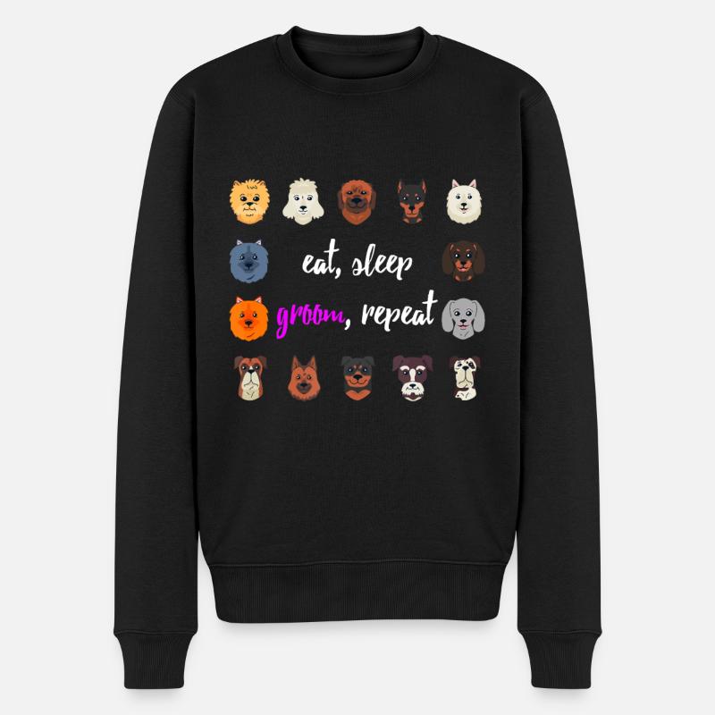 Hundepflege Shirt Lustiger Hundefriseur TShirt Geschenk - Männer Premium Bio Pullover - Schwarz