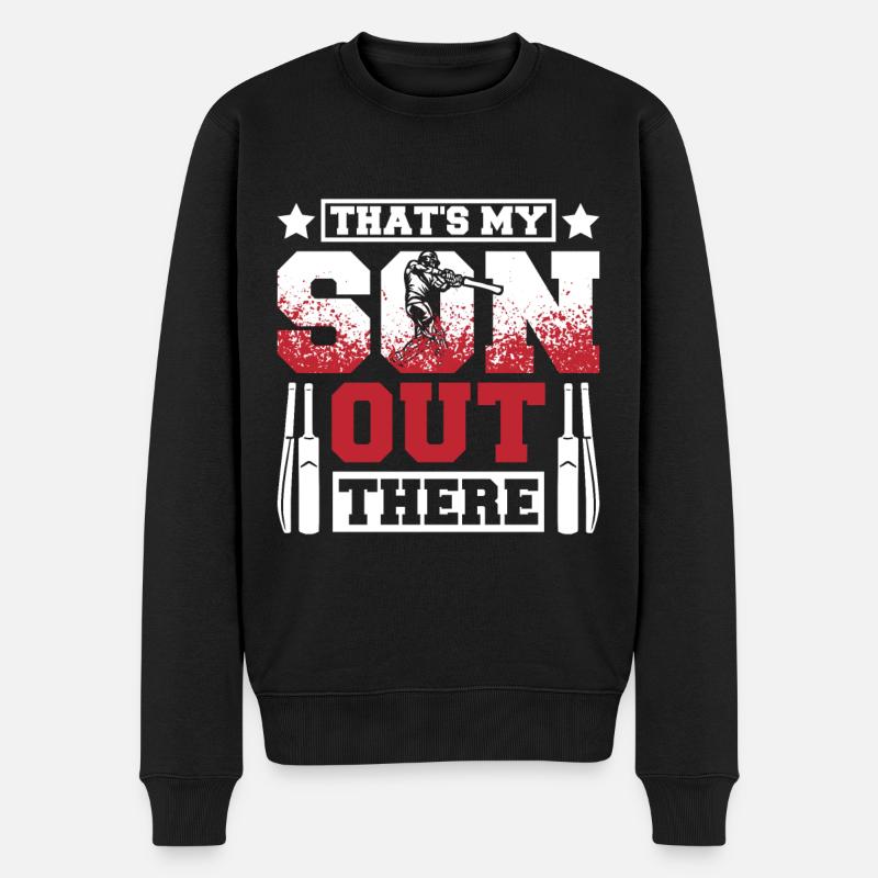 That's my son out there cricket son - Männer Premium Bio Pullover - Schwarz
