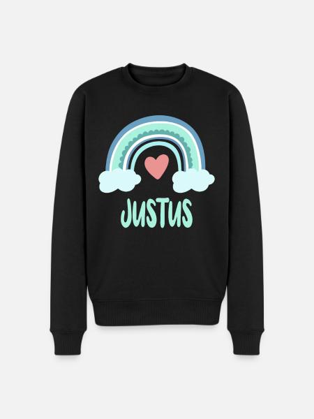 Justus Nome Rainbow Baby - Maglione ecologico premium da uomo - nero