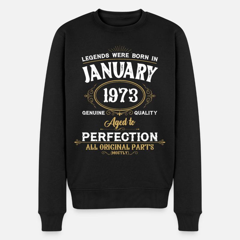 Legends Were Born In January 1973 - Männer Premium Bio Pullover - Schwarz