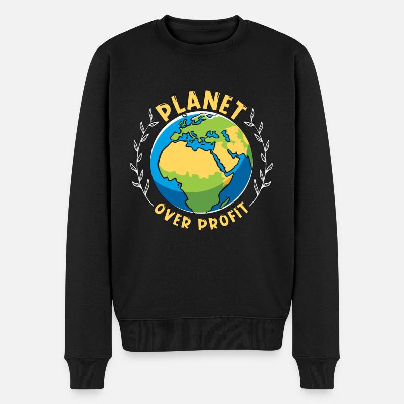 Climate Change Planet Over Profit Climate Activism - Männer Premium Bio Pullover - Schwarz