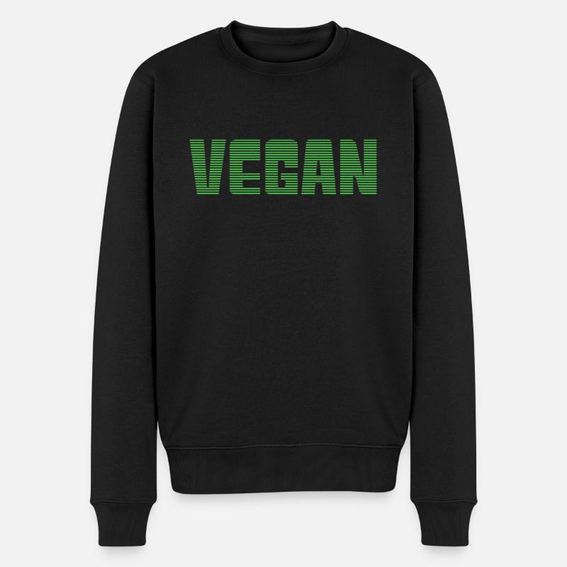 Vegan - Männer Premium Bio Pullover - Schwarz