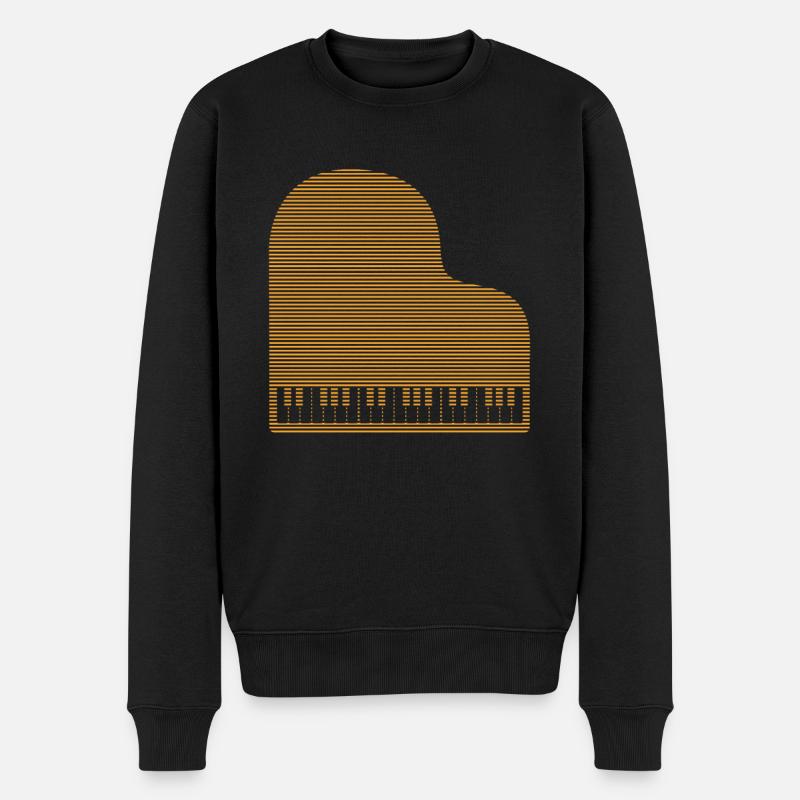 Klavier - Männer Premium Bio Pullover - Schwarz