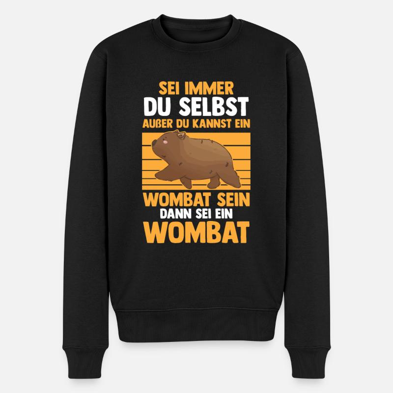 Dann sei ein Wombat Australien Beuteltier - Männer Premium Bio Pullover - Schwarz