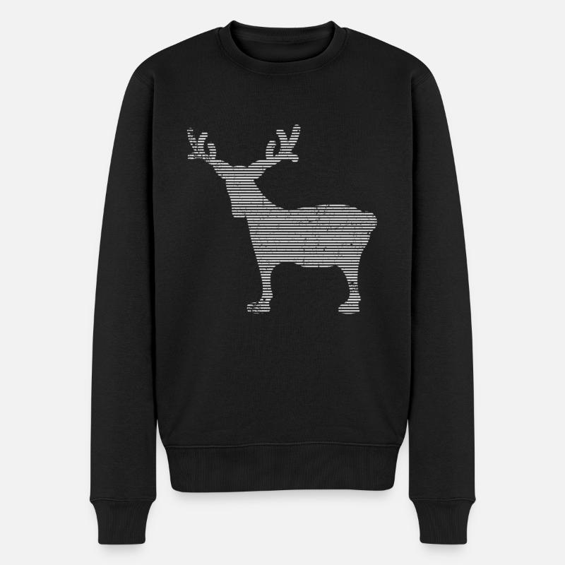 Elch - Männer Premium Bio Pullover - Schwarz