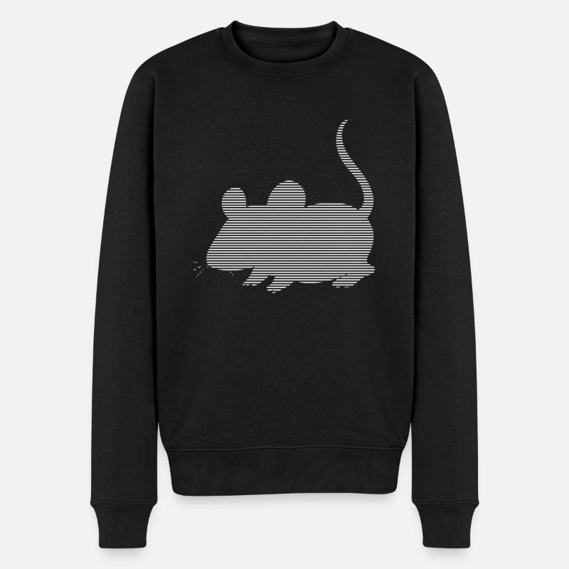 Maus - Männer Premium Bio Pullover - Schwarz