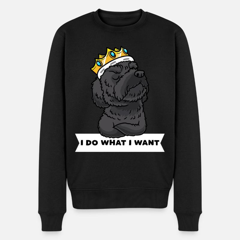 Schnoodle chien avec couronne - Pull Premium bio Homme - noir