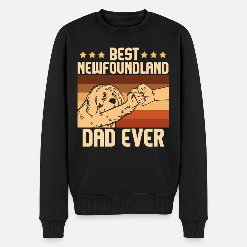 Neufundländer Hund Vater Hundeliebe - Männer Premium Bio Pullover - Schwarz