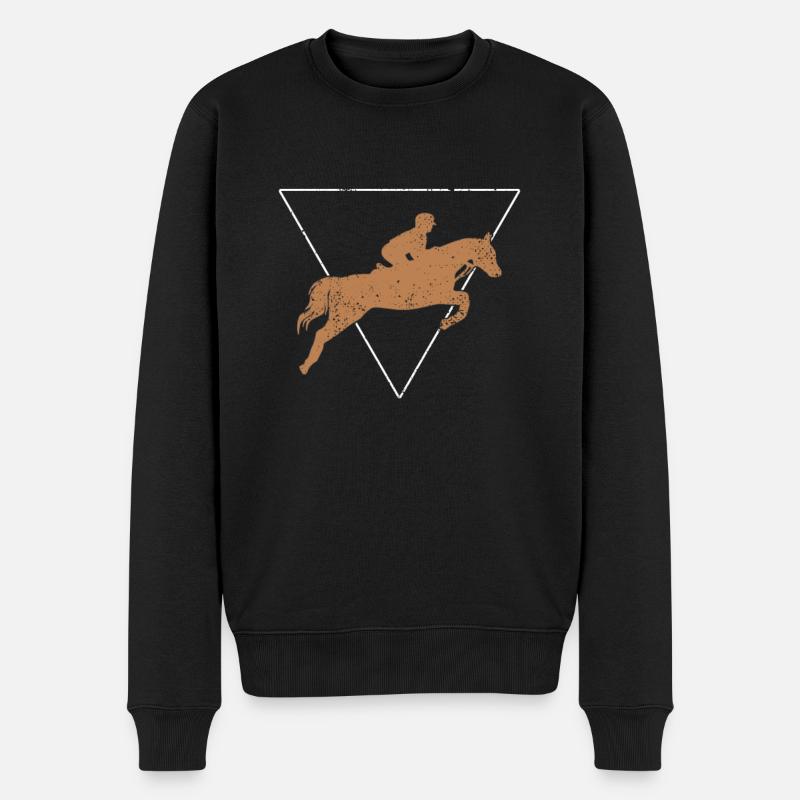 Reitsport - Männer Premium Bio Pullover - Schwarz