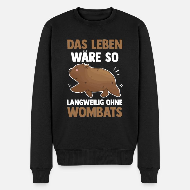 Wombat langweilig ohne Australien Beuteltier - Männer Premium Bio Pullover - Schwarz