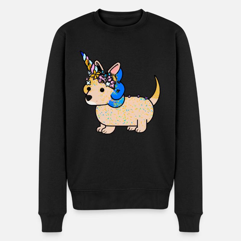 Licorne teckel - Pull Premium bio Homme - noir