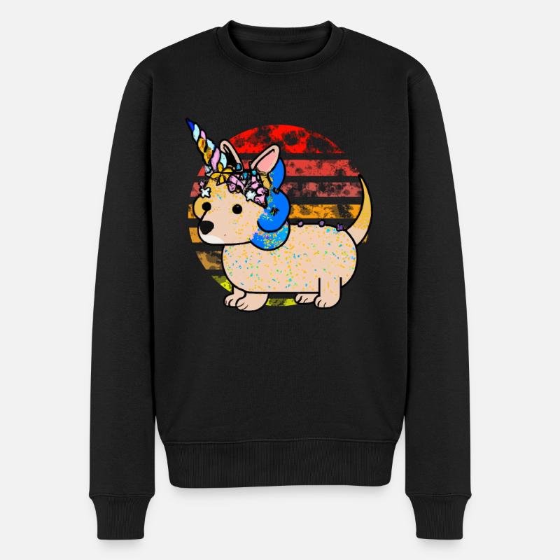 Licorne teckel - Pull Premium bio Homme - noir