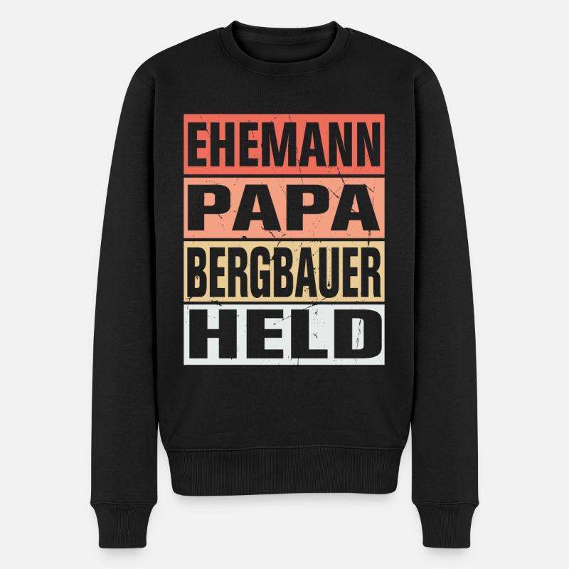 Bergbauer Vater Ehemann Held - Männer Premium Bio Pullover - Schwarz