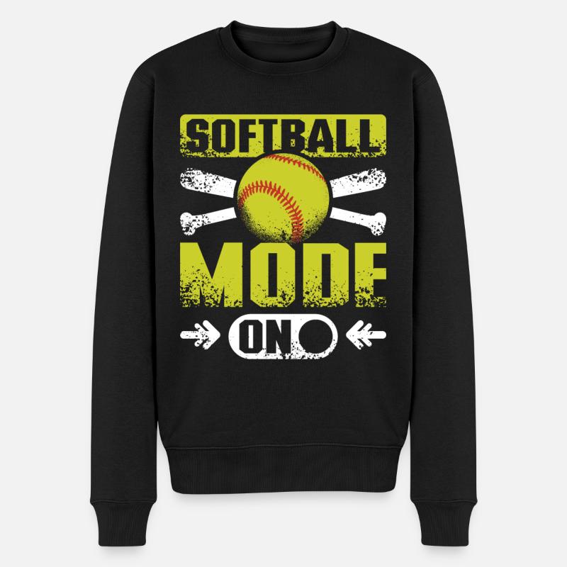Softball mode on - Männer Premium Bio Pullover - Schwarz
