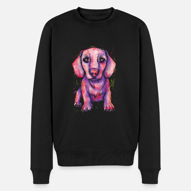 Teckel Cadeau Dixie Viennese Doxie Teckel - Pull Premium bio Homme - noir