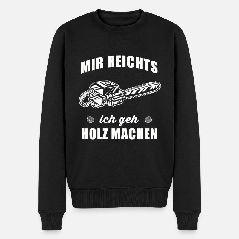 Holz Geschenke Chainsaw Kettensäge Waldarbeiter - Männer Premium Bio Pullover - Schwarz