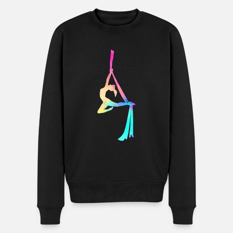aerialist, Aerial Silks - Männer Premium Bio Pullover - Schwarz