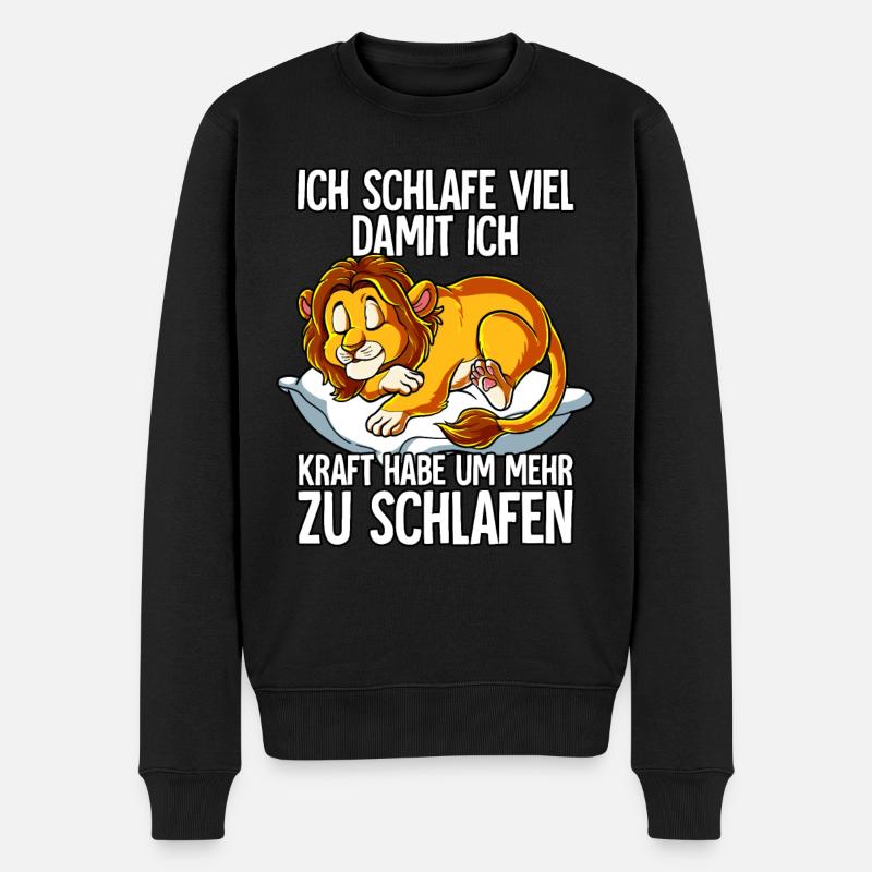 Ich Schlafe Löwe - Männer Premium Bio Pullover - Schwarz