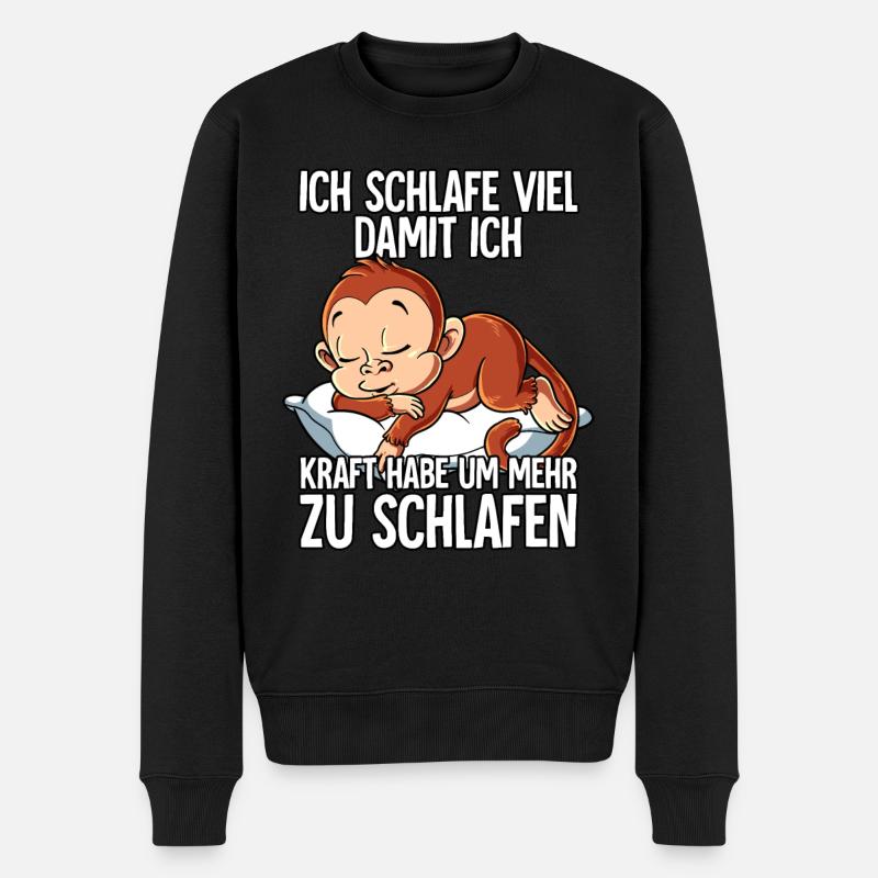 Ich Schlafe Affe - Männer Premium Bio Pullover - Schwarz