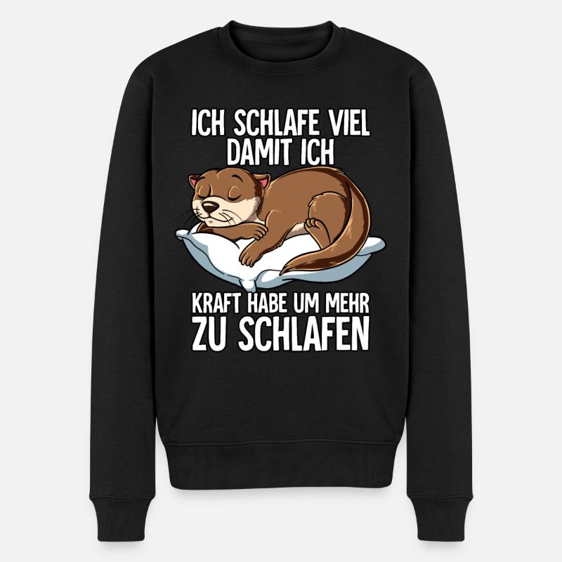 Ich Schlafe Otter - Männer Premium Bio Pullover - Schwarz