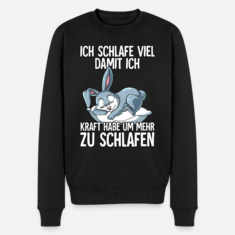 Ich Schlafe Hase - Männer Premium Bio Pullover - Schwarz