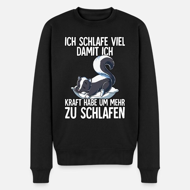 Ich Schlafe Stinktier - Männer Premium Bio Pullover - Schwarz
