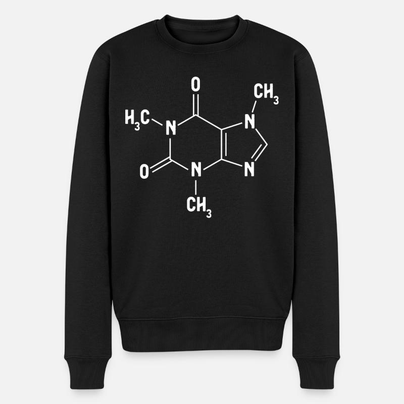 Caffeine Molecule Liebhaber von chemischem Kaffee - Männer Premium Bio Pullover - Schwarz