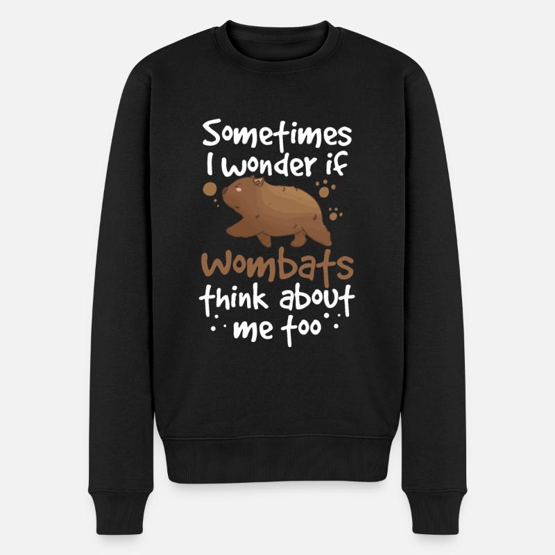 Wombats denken an mich Australien Beuteltier - Männer Premium Bio Pullover - Schwarz