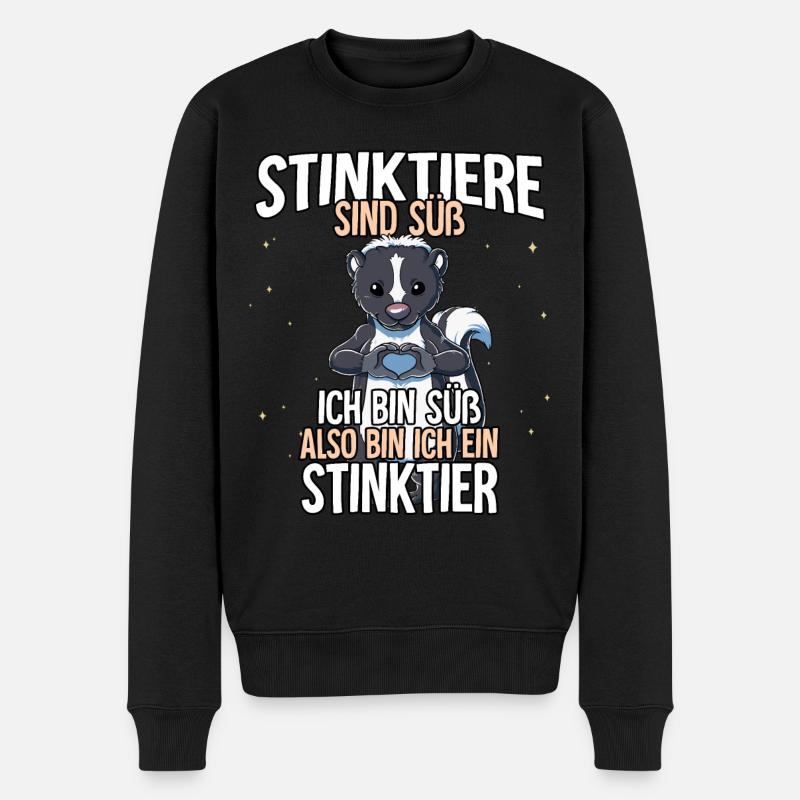 Stinktiere Sind Süß Stinktier - Männer Premium Bio Pullover - Schwarz