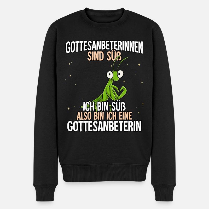 Gottesanbeterinnen Sind Süß Gottesanbeterin - Männer Premium Bio Pullover - Schwarz