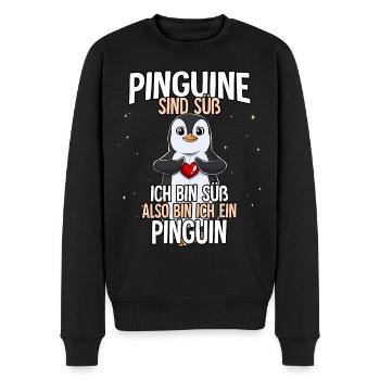 Pinguine Sind Süß Pinguin - Männer Premium Bio Pullover - Schwarz - Vorne - Nico (187cm)