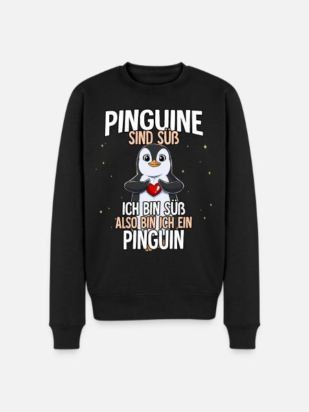 Pinguine Sind Süß Pinguin - Männer Premium Bio Pullover - Schwarz