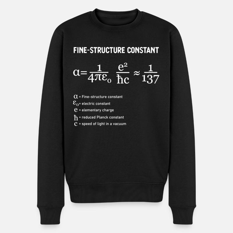 Fine Structure Constant Physik - Männer Premium Bio Pullover - Schwarz