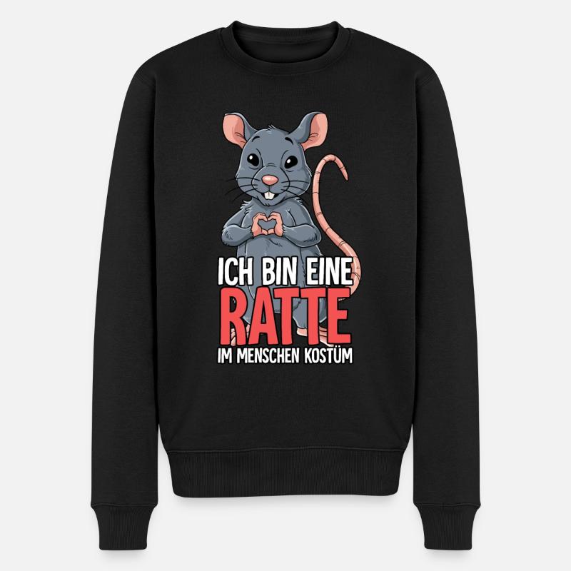 Ich Bin Eine Ratte - Männer Premium Bio Pullover - Schwarz