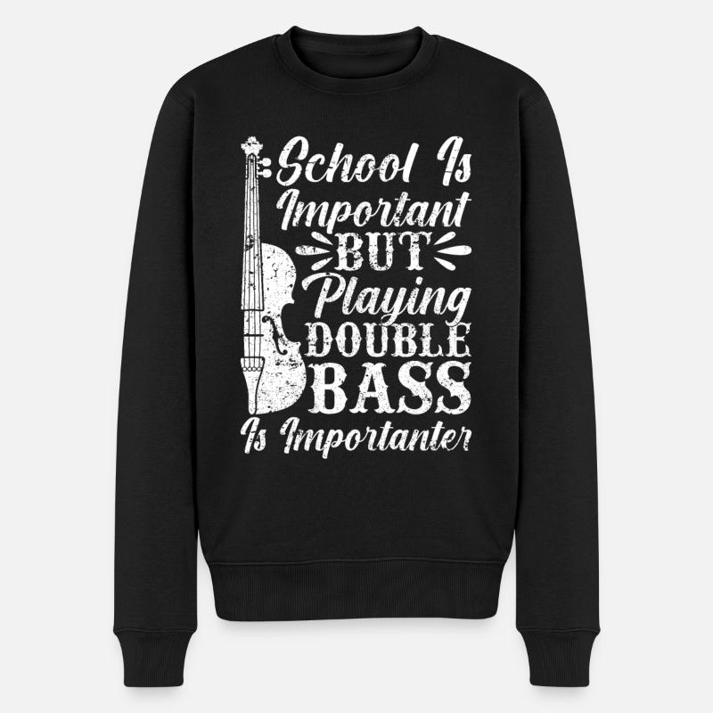 Playing Double Bass - Double Bass School Boys - Männer Premium Bio Pullover - Schwarz