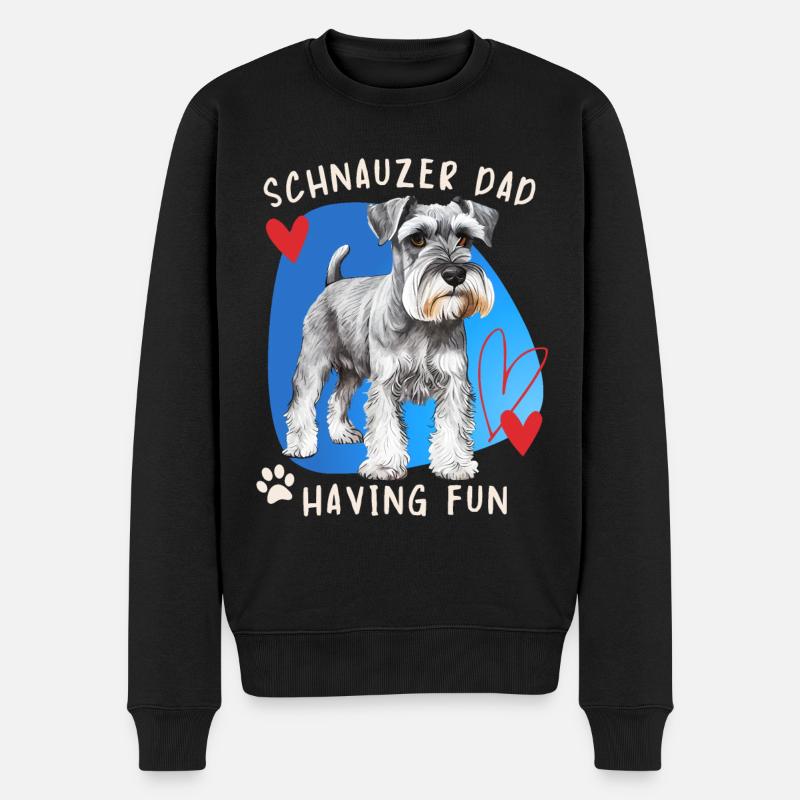 Schnauzer, Schnauzer-Terrier, Schnauzer-Dad Spruch - Männer Premium Bio Pullover - Schwarz