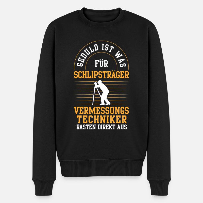 Vermessungstechniker rasten aus Vermesser - Männer Premium Bio Pullover - Schwarz
