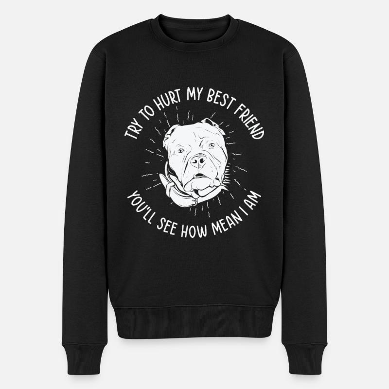 Mean Pet Pitbull Hundehalter American Bully - Männer Premium Bio Pullover - Schwarz