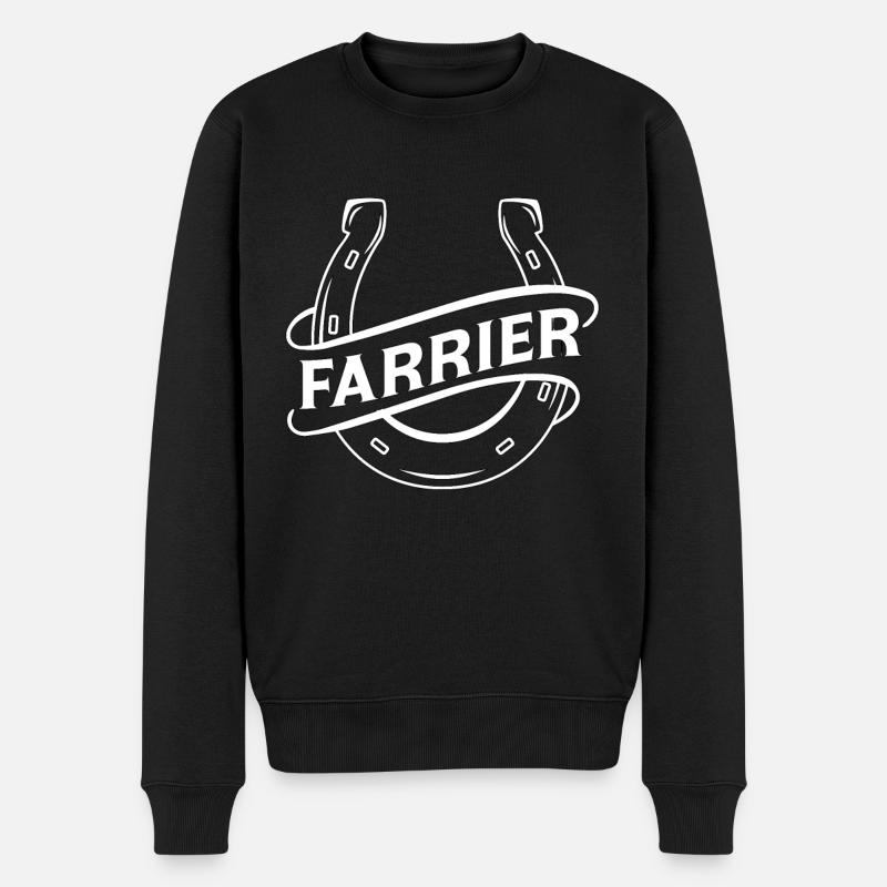 Farrier Horse Shoe Metalwork Forging Farriers - Männer Premium Bio Pullover - Schwarz