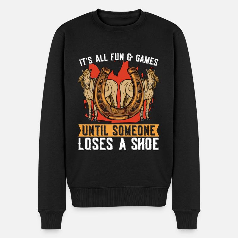Farrier It's All Fun & Games Horseshoe Metalworker - Männer Premium Bio Pullover - Schwarz