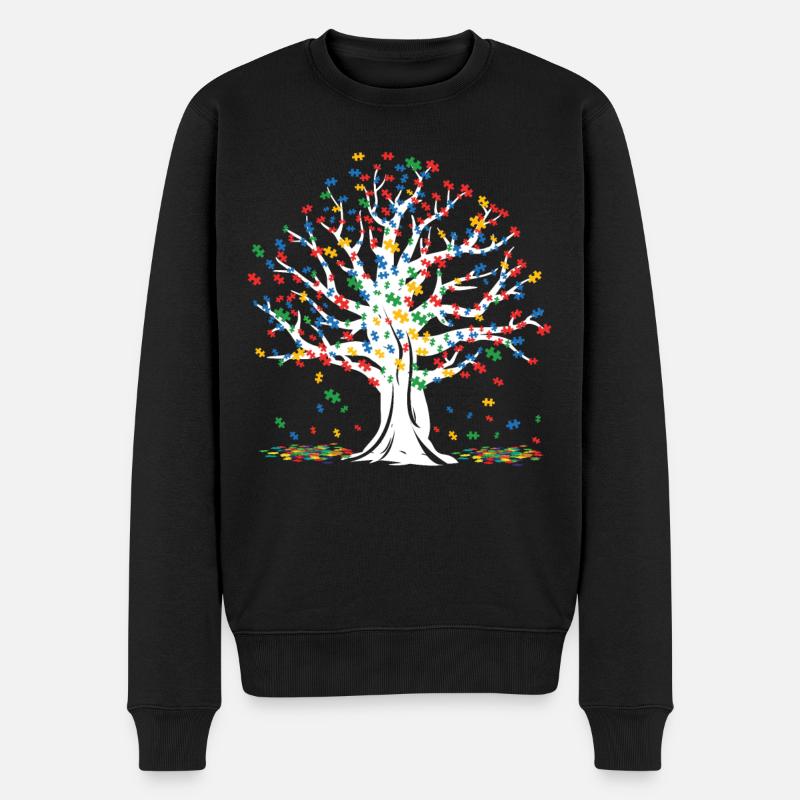 Tree Puzzle Love Special Autism Awareness Day - Männer Premium Bio Pullover - Schwarz