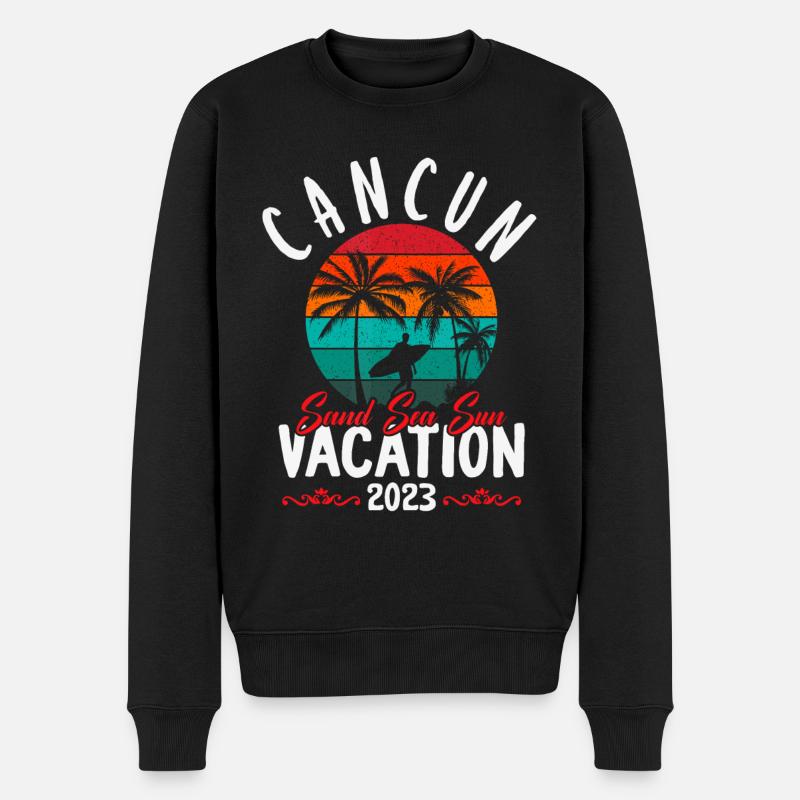 Cancun Mexiko Urlaub Strand Familie Freund Gruppe T - Männer Premium Bio Pullover - Schwarz