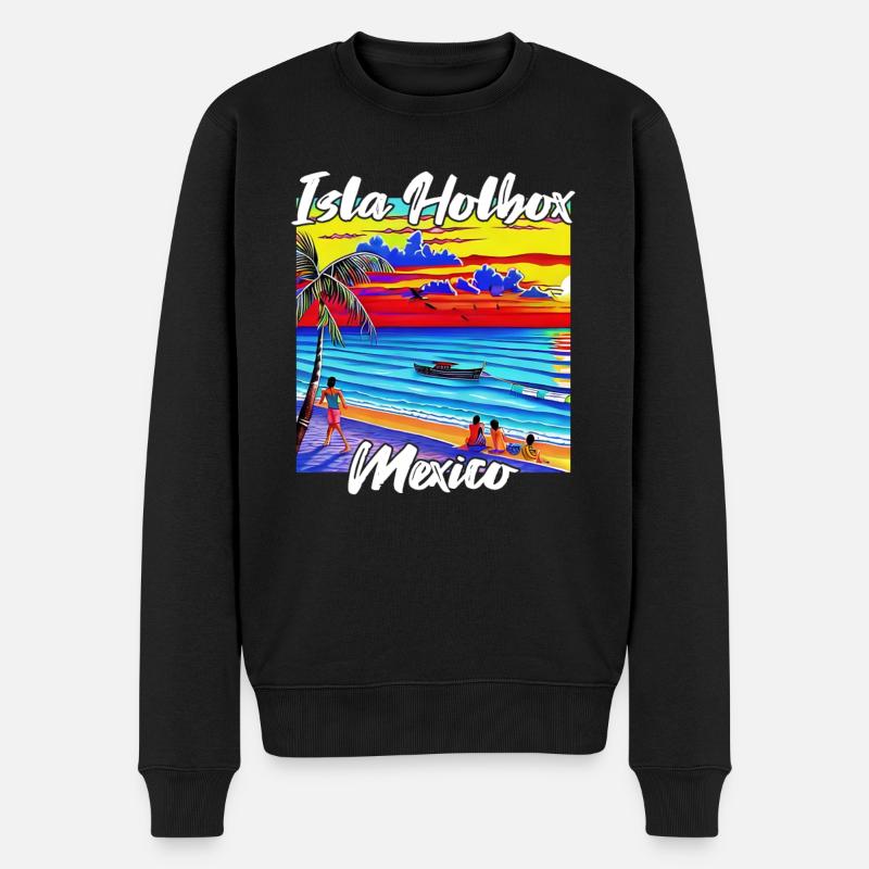 Isla Holbox Mexico - Männer Premium Bio Pullover - Schwarz