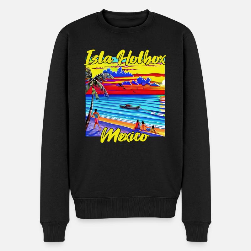 Isla Holbox Mexico - Men's Premium Organic Jumper - black